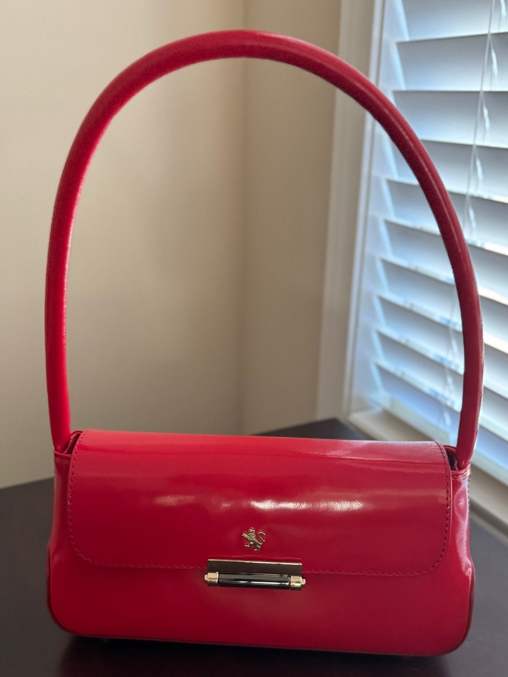 Pratesi Red Italian Patent leather Shoulder Bag
